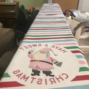 NEW "HAVE A SWEET CHRISTMAS" 7'8" COLORFUL SANTA STRIPE RUNNER. SO SO CUTE!